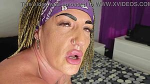 breaking my big ass with heels and tattoos in a quickie bodybuilder session, ending with cock squirting fetish