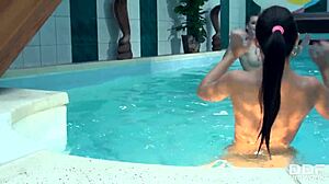 can these bombshells share one cock in the pool?