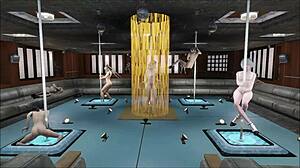 Fallout 4 multi pole dance with sexy anime twists