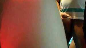 Blonde party chick dances at the club before getting banged outdoors in a group