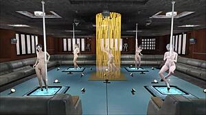 Fallout 4 multi pole dance with sexy anime twists