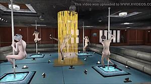 Fallout 4 multi pole dance with sexy anime twists