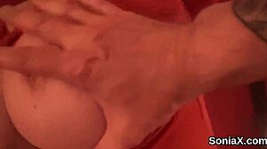 British mature lady Sonia shows her large breasts