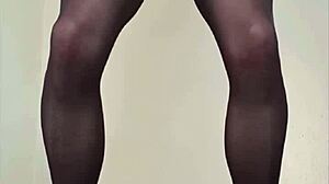 Watch this cum compilation of big shemale cock exploding in pantyhose!