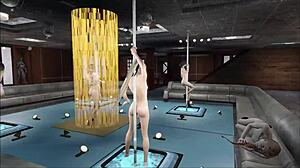 Fallout 4 multi pole dance with sexy anime twists