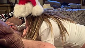 Masked Cutie Sucks Cock Hard in Stockings