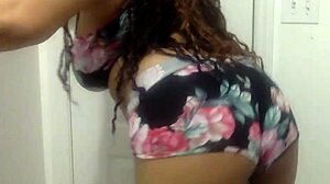 Big Tit Ebony Milf Dances With Ass And Boobs In Bathroom