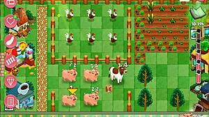 brunette milf hints at big tits in hentai game