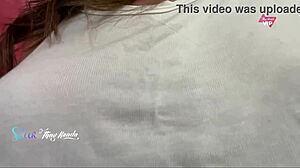 Wife flashes tits to seller