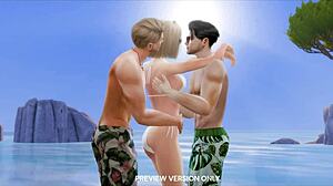 Taylor and joe explore double penetration on beach in 3d hentai threesome preview.