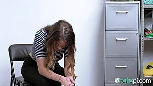 Watch this cute redhead in uniform regret stealing?