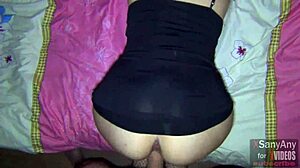 Feeling vulnerable as a submissive stranger in dress and stockings gets rough POV treatment with big cock