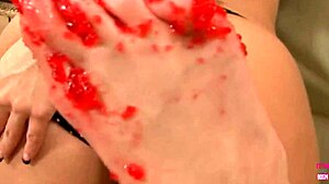 A lucky guy gets pampered by a beautiful babe