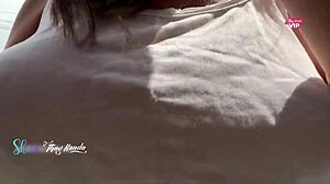 Wife flashes tits to seller