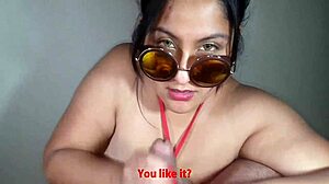 Cute latina babe enjoys a blowjob and swallow