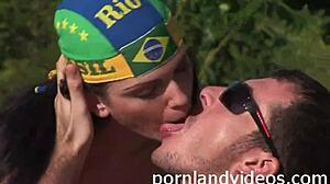 hot brunette teen 18+ hints at outdoor big cock fucking with facial cumshot.