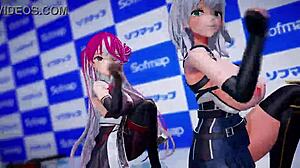 Hololive Houshou Marine and Shirokane Noel in 3D Cartoon Sailor Fantasy