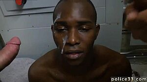 Shaven boys get caught shoplifting and end up booty fucking in this free gay porn