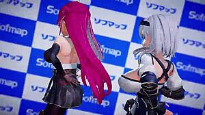 Hololive Houshou Marine and Shirokane Noel in 3D Cartoon Sailor Fantasy