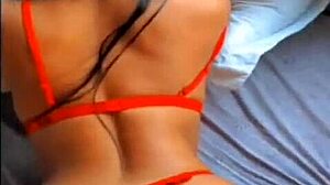 hottie in red lingerie giving hot