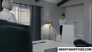 Sadistic headmistress feels intense pleasure dominating school guard in office lesbian encounter