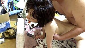 A milf wife and her husband share intimate moments together. They engage in couple activities with care.