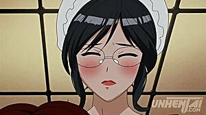 Yo, see this hot busty maid breastfeeding her boss in uncensored hentai action!