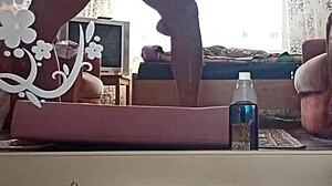 Kazakh couple creates home video.