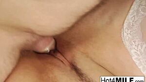 busty milf gets her pussy and ass fucked by two big cocks before facial cumshot