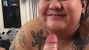 Asian wife enjoys a casual blowjob session.