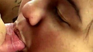 Asian wife enjoys a casual blowjob session.