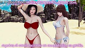 Asian couple explores sensual side with brunette lover