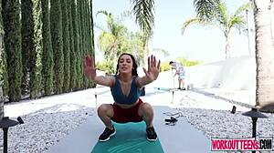 Selena Ivy's Fit Midriff Shines in Sunlit Doggystyle Action