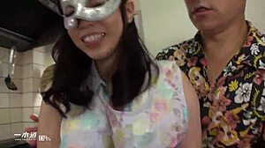 Japanese girl gives shaved blowjob to neighbor's mango