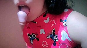 Latina stepmom gives blowjob to stepson with oral sex