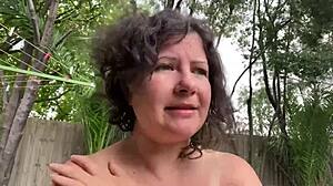 i got sunburned and bitten by mozzies while wanking my fat mature cock in the tent outdoors