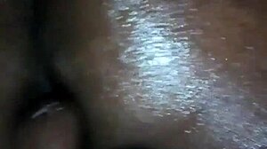 Hey, rubbing oil on this ebony milf's big ass