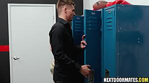 working out with a muscular hunk in the gym