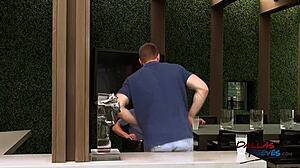 Johnny and Robbie Rivers bareback fuck in penthouse pool