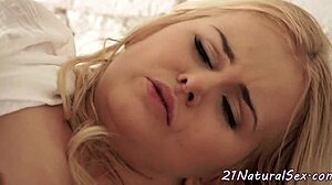 Classy glamour model intriguingly pleases her boyfriend orally in spooning position, taking cum in mouth