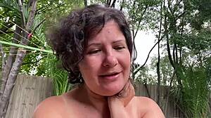 i got sunburned and bitten by mozzies while wanking my fat mature cock in the tent outdoors