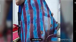 Maisa cam girl in saree displaying figure