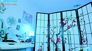 i watch this alternate girl pleasuring herself in cosplay on webcam