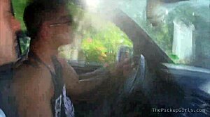 this teen is sucking and riding two dicks at once