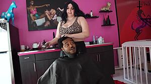 in this bondage scene, rickyxxxrails and jane judge get headshaved and milked under femdom control