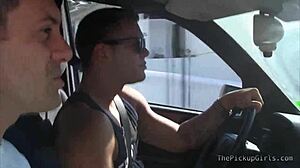 this teen is sucking and riding two dicks at once