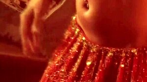 Sexy belly dancer sways with erotic moves in stunning display