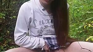 Peeing outdoors with a skinny hairy twist