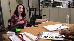 In the country, a chick in plaid gets her pussy drilled deep by big cock.