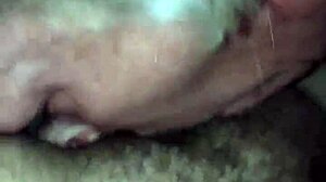 Slutty blonde wife with big tits and ass gives sexy blowjob to husband